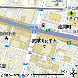 武庫川学院　教学局学生部周辺の地図