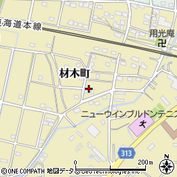 静岡県浜松市中央区材木町373周辺の地図