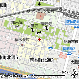 兵庫県尼崎市東桜木町13周辺の地図