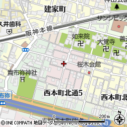 兵庫県尼崎市西桜木町25-1周辺の地図