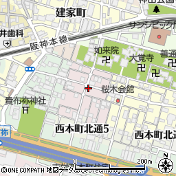 兵庫県尼崎市西桜木町25-6周辺の地図