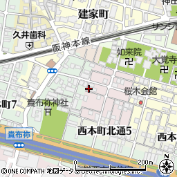 兵庫県尼崎市西桜木町38周辺の地図