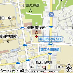 静岡県磐田市中央町周辺の地図