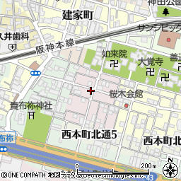 兵庫県尼崎市西桜木町25周辺の地図