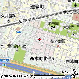 兵庫県尼崎市西桜木町24周辺の地図