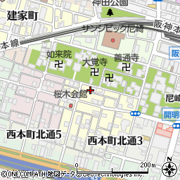 兵庫県尼崎市東桜木町18-2周辺の地図