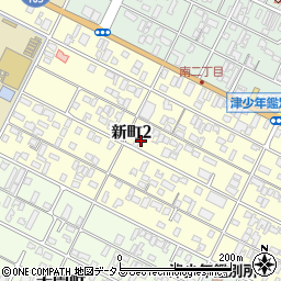 三重県津市新町周辺の地図
