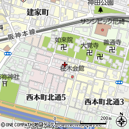 兵庫県尼崎市西桜木町17-2周辺の地図