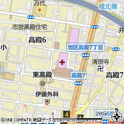 大阪市立旭屋内プール周辺の地図
