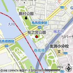 桜之宮公園周辺の地図