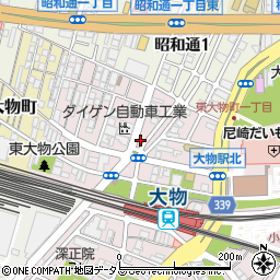 兵庫県尼崎市東大物町周辺の地図