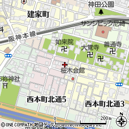 兵庫県尼崎市西桜木町17-5周辺の地図