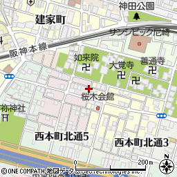 兵庫県尼崎市西桜木町17-4周辺の地図