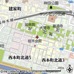 兵庫県尼崎市東桜木町21周辺の地図