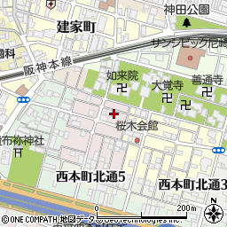 兵庫県尼崎市西桜木町16-2周辺の地図
