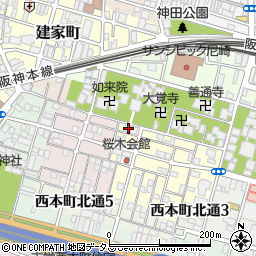 兵庫県尼崎市東桜木町22周辺の地図