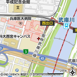 兵庫医科大学周辺の地図