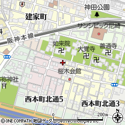 兵庫県尼崎市西桜木町1-8周辺の地図