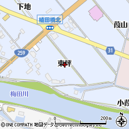 愛知県豊橋市磯辺下地町東坪周辺の地図
