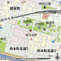 兵庫県尼崎市東桜木町23周辺の地図