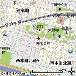 兵庫県尼崎市西桜木町1-9周辺の地図