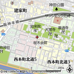 兵庫県尼崎市西桜木町1-6周辺の地図