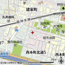 兵庫県尼崎市西桜木町10-7周辺の地図