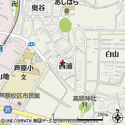愛知県豊橋市西高師町西浦32周辺の地図