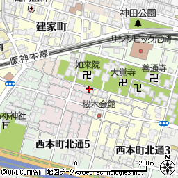 兵庫県尼崎市西桜木町1-4周辺の地図