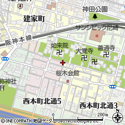 兵庫県尼崎市西桜木町1-5周辺の地図