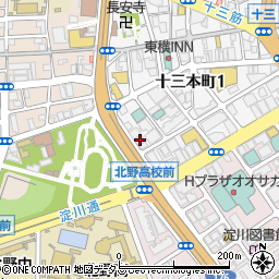 大阪府大阪市淀川区十三本町1丁目18-7周辺の地図