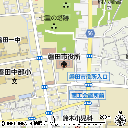 磐田市役所　学校教育課教職員グループ周辺の地図