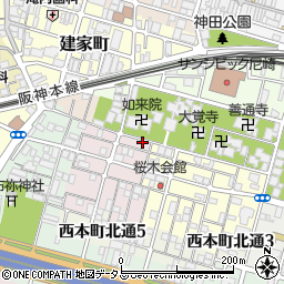 兵庫県尼崎市西桜木町1-3周辺の地図