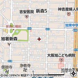 大阪府大阪市旭区新森周辺の地図