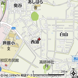 愛知県豊橋市西高師町西浦61周辺の地図