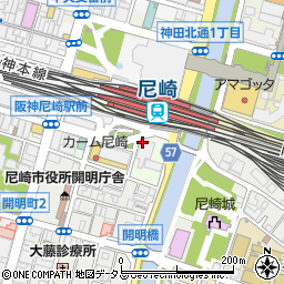 兵庫県尼崎市御園町周辺の地図