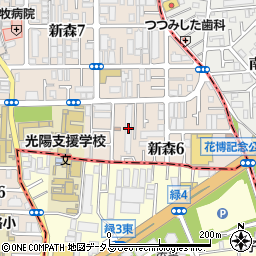 大阪市営新森住宅周辺の地図