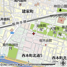 兵庫県尼崎市西桜木町5-2周辺の地図