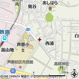 愛知県豊橋市西高師町西浦24周辺の地図