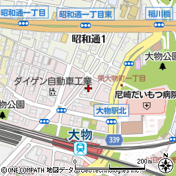 兵庫県尼崎市東大物町1丁目7周辺の地図