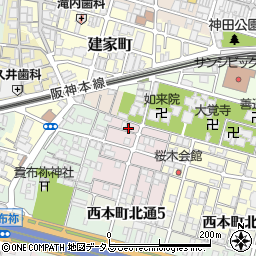 兵庫県尼崎市西桜木町5-1周辺の地図