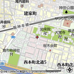 兵庫県尼崎市西桜木町5-6周辺の地図
