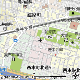 兵庫県尼崎市西桜木町5-5周辺の地図