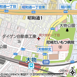 兵庫県尼崎市東大物町1丁目7-14周辺の地図