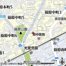 兵庫県神戸市灘区篠原中町4丁目周辺の地図