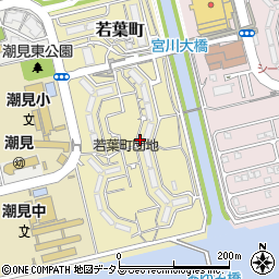 兵庫県芦屋市若葉町周辺の地図