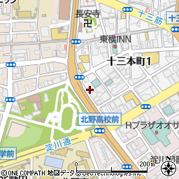 大阪府大阪市淀川区十三本町1丁目18-10周辺の地図