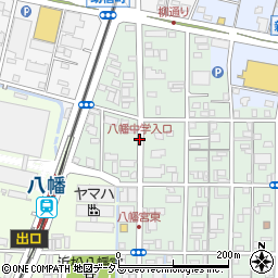 八幡中学入口周辺の地図