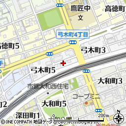 兵庫県神戸市灘区弓木町4丁目周辺の地図