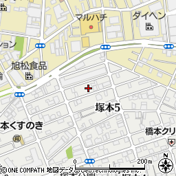 大阪府大阪市淀川区塚本5丁目10周辺の地図